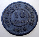 2.154 BELGIA WWI OCUPATIE GERMANA 10 CENTIMES 1916 BELGIQUE-BELGIE, Europa, Zinc