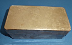 Casoleta inox vintage sterilizare depozitare transport seringi sau mic instrument chirurgical 11cm/5.5cm/3.5 cm stare conform foto stantat ITM