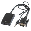 Cablu adaptor VGA +JACK 3.5 mm - HDMI tata-mama 0.1m, Generic