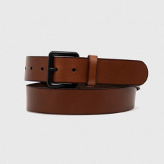 Hollister Co. curea de piele barbati, culoarea maro