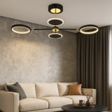 Lustra Led Cu Telecomanda, Neagra, 2 X 30W, Lumina Reglabila 2800&ndash;6500K