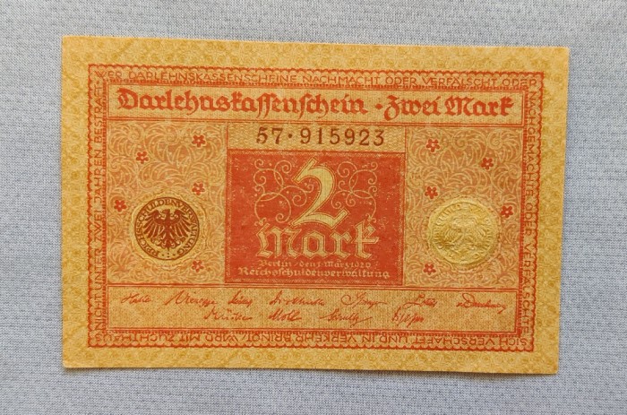 Germania - Set bancnote 1 și 2 Mark / mărci (1920) s923 / s196