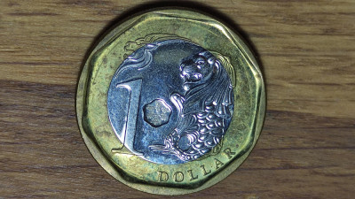 Singapore - moneda colectie bimetal - 1 dolar / dollar 2013 - absolut superba ! foto