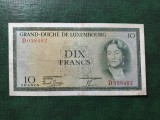 LUXEMBURG 10 FRANCI 1954
