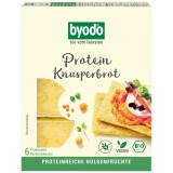 Paine Proteica Crocanta Fara Gluten Byodo Bio 110g - 24g Proteine, Bogata in Fibre, Leguminoase, Sarea de Mare