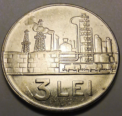 Moneda 3 lei 1966 (#3), detalii frumoase foto