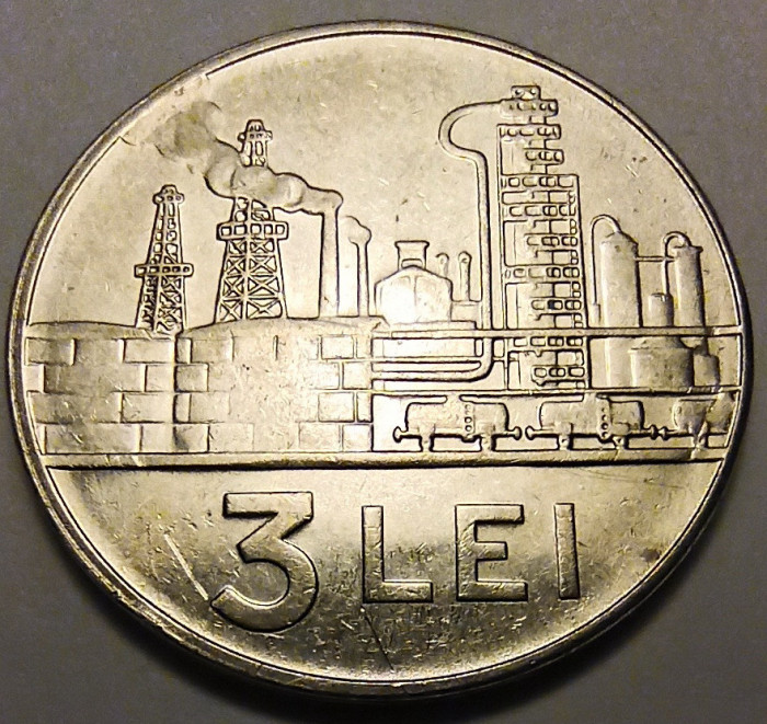Moneda 3 lei 1966 (#3), detalii frumoase
