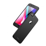 Husa iPhone 7 Ipaky 360 Full Cover Neagra + Folie Protectie, Carcasa Policarbonat, Rezistenta Zgarieturi