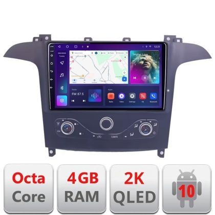 Navigatie Ford S-max 2006-2014 QLED 2K Octa core 4+32 DSP 360 Optic FHD internet gps radio carplay android auto KIT-smax-navi+EDT-E409-2K CarStore Tec