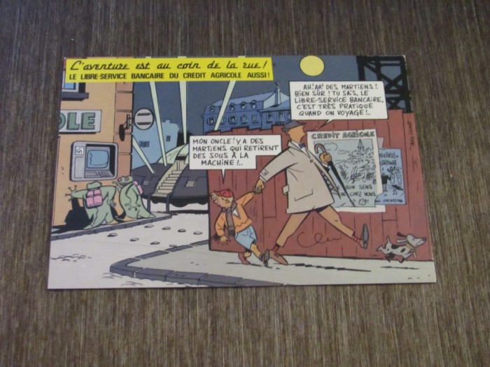 Set 4 Cărți Poștale Publicitare Vintage Franța - &quot;Cr&eacute;dit Agricole&quot; Aventuri Comice .Necirculate