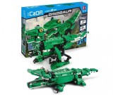 Jucarie Dinozaur sau crocodil 2 in 1 cu RC, set constructie CADA din 435 piese, 2.4GHz, Bricks Toys for Kids, Double Eagle