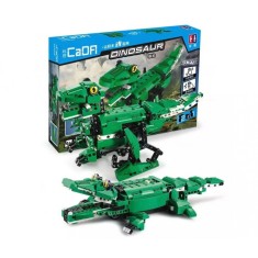 Jucarie Dinozaur sau crocodil 2 in 1 cu RC, set constructie CADA din 435 piese, 2.4GHz, Bricks Toys for Kids