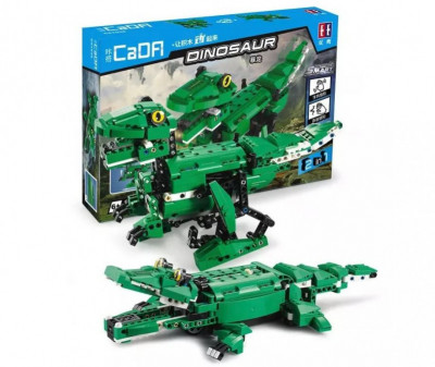 Jucarie Dinozaur sau crocodil 2 in 1 cu RC, set constructie CADA din 435 piese, 2.4GHz, Bricks Toys for Kids foto