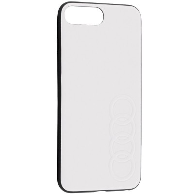 Husa Piele AUDI pentru Apple iPhone 7 Plus / Apple iPhone 8 Plus, Alba AU-TPUPCIP8P-TT/D1-WE foto