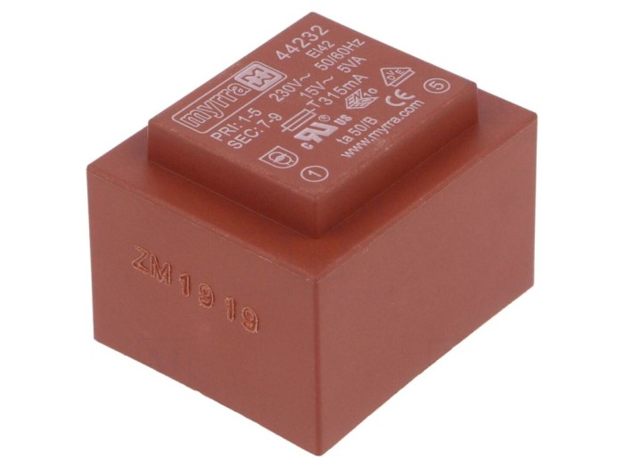 Transformator &icirc;ncapsulat 5VA 230V 15V PCB