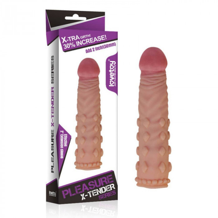 Prelungitor Penis Pleasure X-Tender Penis Sleeve Flesh 2