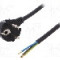 Cablu alimentare AC, 5m, 3 fire, culoare negru, cabluri, CEE 7/7 (E/F) &amp;#351;tecar in unghi, SCHUKO mufa, PLASTROL - W-97186