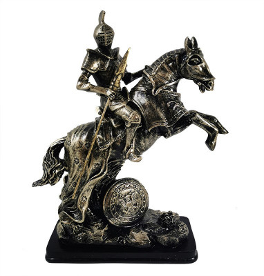 Statueta Cavaler Medieval cu sulita foto