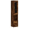 Dulap inalt, stejar fumuriu, 34,5x34x180 cm, lemn prelucrat