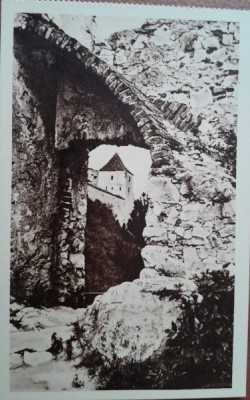 Carte postala, Zidurile Cetatii Rasnov, perioada interbelica foto