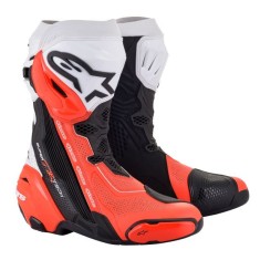 Cizme moto Alpinestars Supertech R Vented, negru/fluo/rosu/alb, marime 42