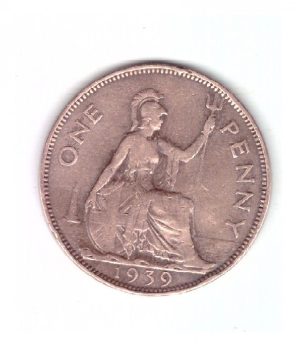 Moneda Marea Britanie 1 penny 1939, stare relativ buna, curata