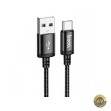 Cablu Date si Incarcare USB-A - USB-C HOCO X91 60W 3m Negru