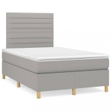 Cumpara ieftin Pat continental cu saltea, gri deschis, 120x200 cm, textil