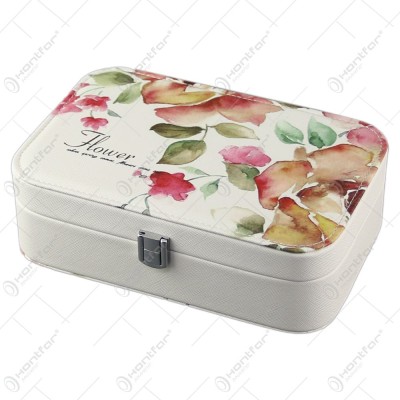 Cutie bijuterii din piele ecologica 22x15x7 CM Flower foto