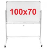 Tabla magnetica multifunctionala pe stand mobil 100x70 cm, 2 fete, rama aluminiu, garantie 7 ani