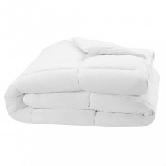 Pilota matlasata cu umplutura lana si invelis din bumbac ranforce pentru iarna, 400 g/m?, Alb, 140x210 cm