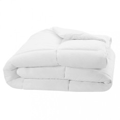 Pilota matlasata cu umplutura lana si invelis din bumbac ranforce pentru iarna, 400 g/m?, Alb, 140x210 cm