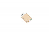 Adaptor USB 2.0 - 2x3.5 mm Jack placa de sunet audio 7.1 virtual aluminiu Well