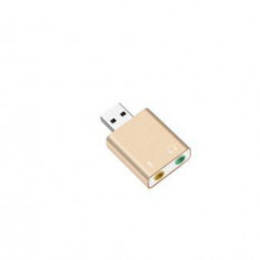 Adaptor USB 2.0 - 2x3.5 mm Jack placa de sunet audio 7.1 virtual aluminiu Well