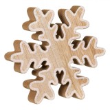 Decoratiune Crăciun, Fulg, Lemn, Holografic, Glitter, 15 cm, Oem