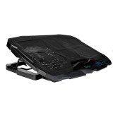 STAND SPACER notebook 17&quot; Gaming, sita metal, Airflow: 72CFM, 2xfan 12.5cm, 2xfan 7cm, led albastru, Turatie reglabila, black, &quot;SPS-Gaming&quot; (timbru ve