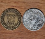 Franta - set monede istorice - 50 centimes 1922 1942 variante cupru si aluminiu, Europa