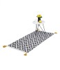 Covor cu ciucuri pentru living/dormitor, Model zig- zag, Bumbac tesut , 70 x 140 cm, Alb/Antracit