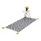 Covor cu ciucuri pentru living/dormitor, Model zig- zag, Bumbac tesut , 70 x 140 cm, Alb/Antracit