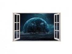 Autocolant decorativ, Fereastra, Planete, Multicolor, 83 cm, 208ST foto