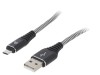 Cablu USB Gembird 2.0 A-Micro B, Aurit, Negru, 2m, Izolatie Textila