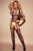 Eross catsuit Sheer Suspenders OS Black