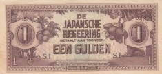 Bancnota Indiile Olandeze 1 Gulden (1942) - P123c UNC ( ocupatia japoneza - vezi descriere )