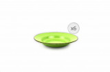 SET 6 FARFURII PENTRU PASTE, CERAMICA 22 CM, GALA GREEN, ART OF DINING BY