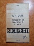 ghidul traseelor de transport in comun bucuresti - anul 1966