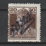 50/20 Filler Karoly Magyar Kir. Posta - zona Timisoara II 1919, Nestampilat