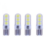 Set 4 Becuri LED T10 w5w pentru Pozitii, Plafoniera Lumina Alba cu Protectie Silicon