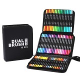Set carioci pentru copii, set pentru pictura si contur, 72 culori, ambalaj CD, maner alb, Flippy