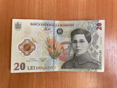 Rom&amp;acirc;nia, bancnota 20 lei 2021, Ecaterina Teodoroiu foto