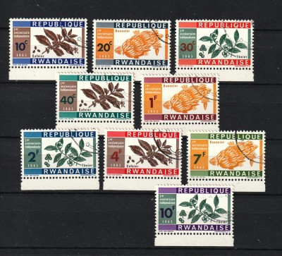 Rwanda / Ruanda, 1963 | Aniversare un an de Independenţă - Plante, fructe | aph foto